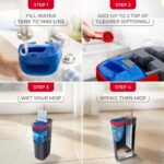 O-Cedar H2prO Flat Mop System | Quick Everyday Cleaning | Dual-Tank Fresh Water System | Machine Washable Reusable Microfiber Mop Pad | Safe on Hardwood, Tile & Vinyl Floors - Image 5