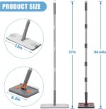Mops for Floor Cleaning with 57" Long Handle, Baseboard Cleaner Tool with 84" Handle, 2 Reusable Pads, Wet and Dust Mopping for Hardwood, Laminate, Tile Floor, Skirting Board, 7Pcs Gray - Image 2