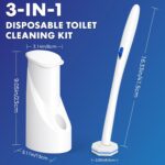 COBETE Disposable Toilet Brush Wand Kit with 50 Refills, Efficient Deep Scrubbing Toilet Bowl Cleaner Wand with Holder for Bathroom Toilet Cleaning(White) - Image 2