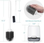 Lefree 2 Pack Silicone Toilet Brush Set with Ventilated Holder, Floor Standing & Wall Mounted Toilet Scrubber - Image 2