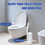 Disposable Toilet Brush & Holder Set with 50 Toilet Bowl Refills for Clorox | Wall Mounted Disposable Toilet Bowl Kit, for Bathroom, Sink & Bathtub, Touchless Toilet Cleaning System - Image 7