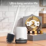 Lefree 2 Pack Silicone Toilet Brush Set with Ventilated Holder, Floor Standing & Wall Mounted Toilet Scrubber - Image 3