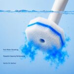 COBETE Disposable Toilet Brush Wand Kit with 50 Refills, Efficient Deep Scrubbing Toilet Bowl Cleaner Wand with Holder for Bathroom Toilet Cleaning(White) - Image 3
