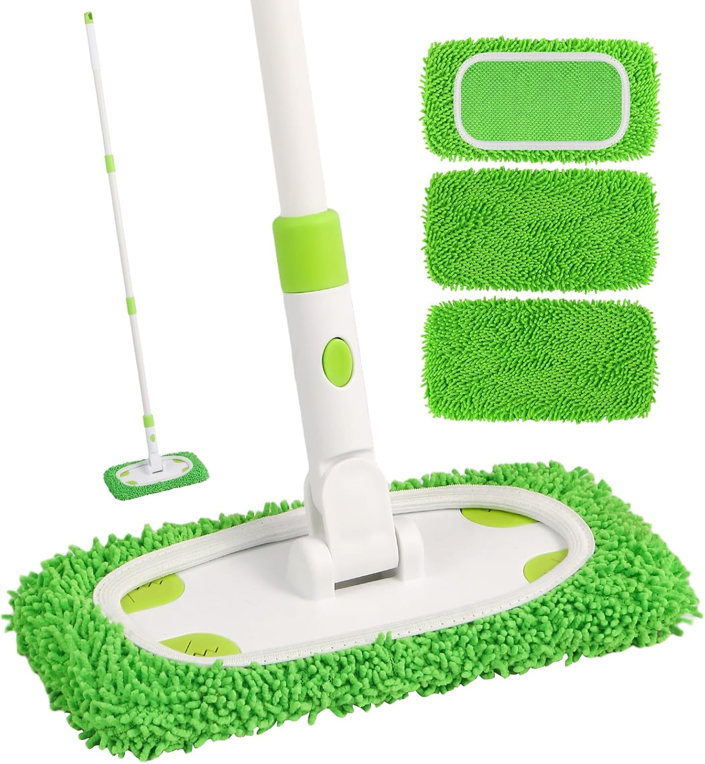 ZHAYAO Sweeper Mop System with 3 Reusable Microfiber Mop Pads | Dry and Wet Multi Surface Floor Cleaner, Includes 1 Mop + 3 Washable Refills for Hardwood, Tile, and Laminate Floor Cleaning