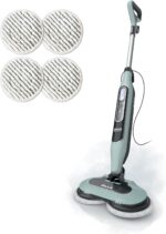 Shark Steam & Scrub Steam Mop, All-in-One Hard Floor Cleaner, Grey, S8001 | LED Headlights, 4 Dirt Grip Soft Scrub Pads Included, XL Water Tank, Swivel Steering