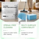 Multi-Effect Floor Cleaner Tablets, 100 Pcs Water Soluble Cleaning Sheets for Hardwood, Laminate, Tile & Glass Floors, Fast Dissolving, Fresh Scent, Multi-Surface Cleaner (Blue, 2PCS) - Image 3
