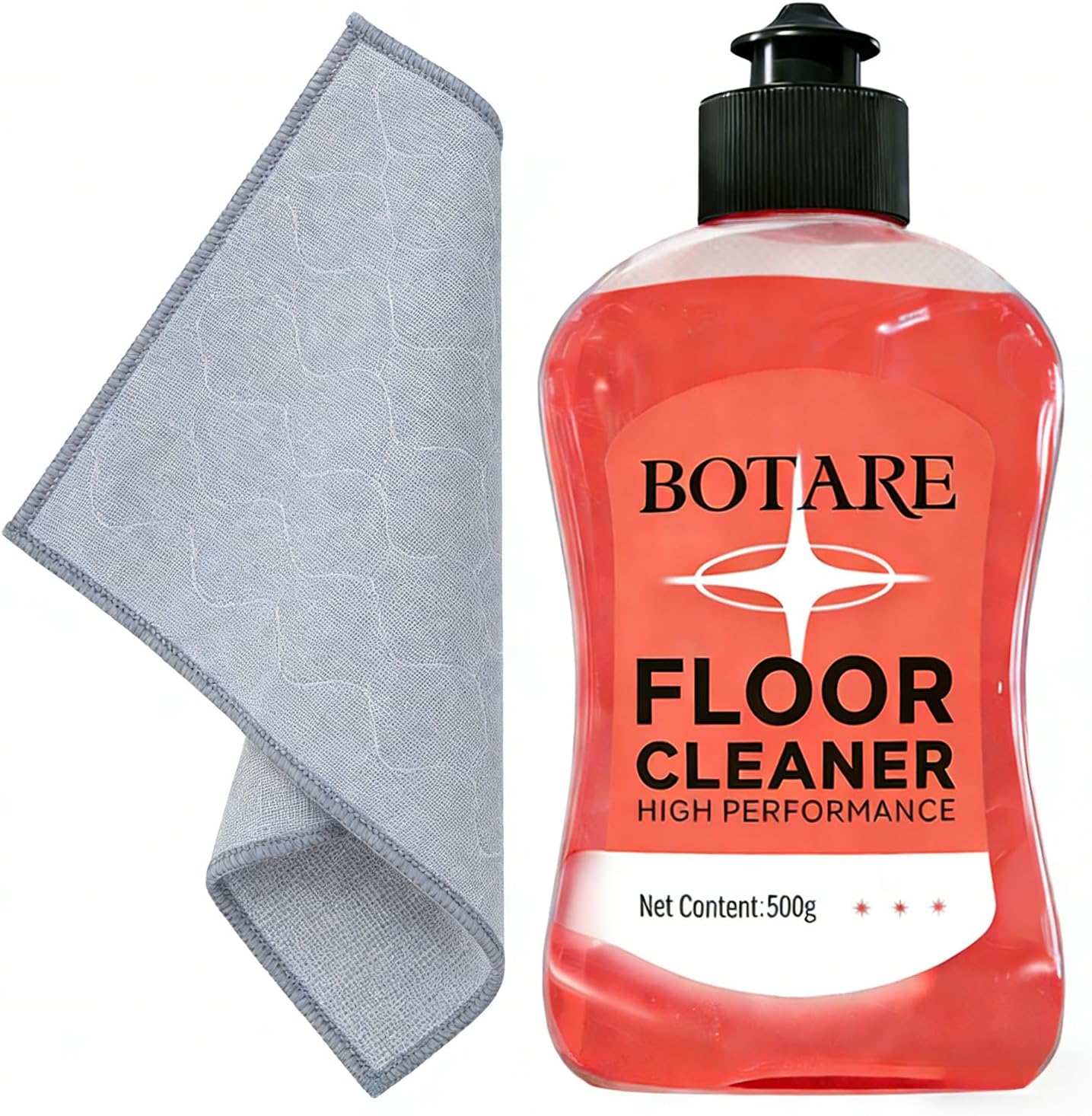 Botare Floor Cleaner Liquid for Mopping, Household Deep Cleaning Solution for Wood,Hardwood,Tile,Laminate,Marble & Porcelain & Bathroom,Sakura Scent,17.6 Fl Oz Each(1 Bottle+1 Cleaning Cloth)