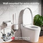 Lefree 2 Pack Silicone Toilet Brush Set with Ventilated Holder, Floor Standing & Wall Mounted Toilet Scrubber - Image 4