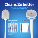 Hohoky Disposable Toilet Brush Cleaning System, Two Sets of Wands and 60p Refills Pads Replacement Heads, Wall Mounted Toliet Stick Starter Kit Bathroom Maintenance, Toilet Bowl Cleaner Holder - Image 5