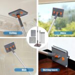 Mops for Floor Cleaning with 57" Long Handle, Baseboard Cleaner Tool with 84" Handle, 2 Reusable Pads, Wet and Dust Mopping for Hardwood, Laminate, Tile Floor, Skirting Board, 7Pcs Gray - Image 4