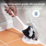 Lefree 2 Pack Silicone Toilet Brush Set with Ventilated Holder, Floor Standing & Wall Mounted Toilet Scrubber - Image 5