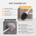 Lefree 2 Pack Silicone Toilet Brush Set with Ventilated Holder, Floor Standing & Wall Mounted Toilet Scrubber - Image 6