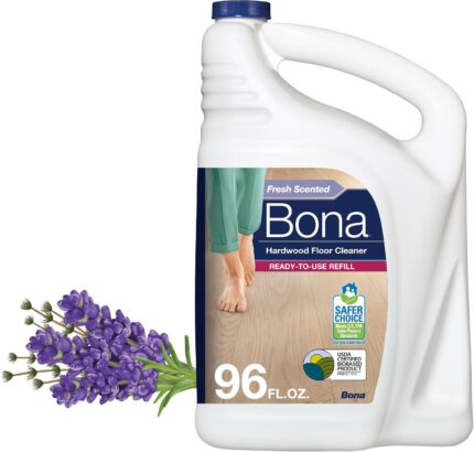 Bona Hardwood Floor Cleaner Refill - 96 fl oz - Lavender Thyme Scent | Residue-Free Floor Cleaning Solution Spray Mop and Spray Bottle Refill - For Wood Floors