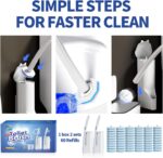Hohoky Disposable Toilet Brush Cleaning System, Two Sets of Wands and 60p Refills Pads Replacement Heads, Wall Mounted Toliet Stick Starter Kit Bathroom Maintenance, Toilet Bowl Cleaner Holder - Image 4