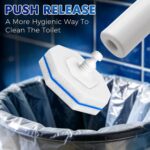 COBETE Disposable Toilet Brush Wand Kit with 50 Refills, Efficient Deep Scrubbing Toilet Bowl Cleaner Wand with Holder for Bathroom Toilet Cleaning(White) - Image 6