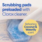 Clorox Scentiva ToiletWand Refills, Coconut and Waterlily, 10 Count | Disposable Toilet Brush Scrubbing Pads, Eliminates Hard Water and Lime Stains 2X Better than a Manual Brush - Image 2
