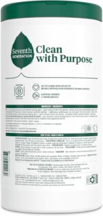 Seventh Generation Multi Surface Wipes, Pack of 3, for all purpose cleaning, lemon zest scent with 100% essential oils and botanical ingredients, 70 ct each - Image 2