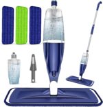 Microfiber Spray Mops for Floors Cleaning: Wet Dry Mop Hardwood Floor Mops | 3 Washable Reusable Pads for Swiffer Powermop, Flat Mop with Sprayer Microfiber Dust Mop, for Tile Wood Laminate Vinyl Marble