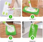 ZHAYAO Sweeper Mop System with 3 Reusable Microfiber Mop Pads | Dry and Wet Multi Surface Floor Cleaner, Includes 1 Mop + 3 Washable Refills for Hardwood, Tile, and Laminate Floor Cleaning - Image 6