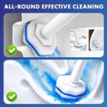 COBETE Disposable Toilet Brush Wand Kit with 50 Refills, Efficient Deep Scrubbing Toilet Bowl Cleaner Wand with Holder for Bathroom Toilet Cleaning(White) - Image 5