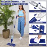 Microfiber Spray Mops for Floors Cleaning: Wet Dry Mop Hardwood Floor Mops | 3 Washable Reusable Pads for Swiffer Powermop, Flat Mop with Sprayer Microfiber Dust Mop, for Tile Wood Laminate Vinyl Marble - Image 4
