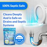 X-ALL Foaming Toilet Cleaner, Self-Activating Powder for Deep Cleaning, Fights Stains, Limescale and Mineral-Buildup - Image 5