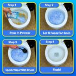 X-ALL Foaming Toilet Cleaner, Self-Activating Powder for Deep Cleaning, Fights Stains, Limescale and Mineral-Buildup - Image 2
