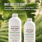 SWANTALK Premium Mop Soap Highly Scented, Odor-Eliminating Floor Cleaner for Mopping Hardwood, Tile, LVP, Laminate, 4X Concentrated Formula, Streak-Free No Residue, Pet Safe, 32oz (Island Coconut) - Image 4